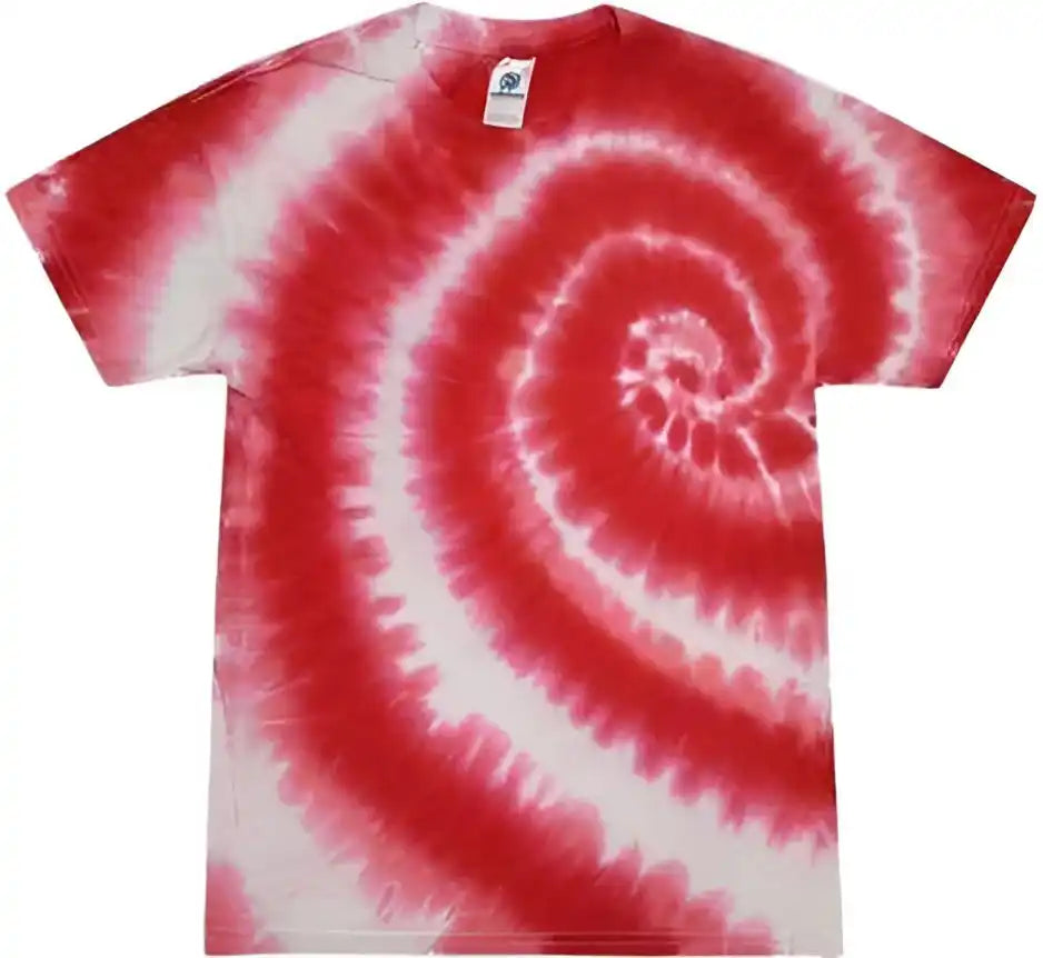 Colortone 1000y Youth Multi Color Tie Dyed t Shirt Swirl Red
