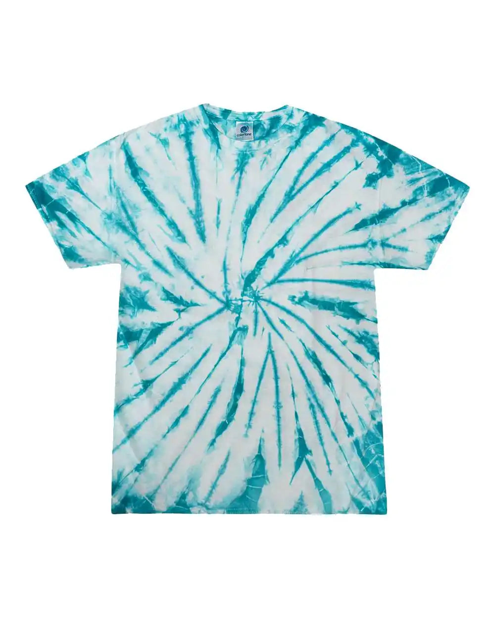 Colortone 1000y Youth Multi-color Tie-dyed T-shirt - White Turquoise - White/ / Xs