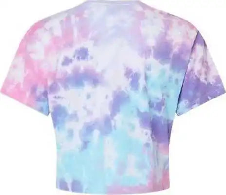Colortone 1050 Women’s Tie Dyed Crop t Shirt Cotton Candy