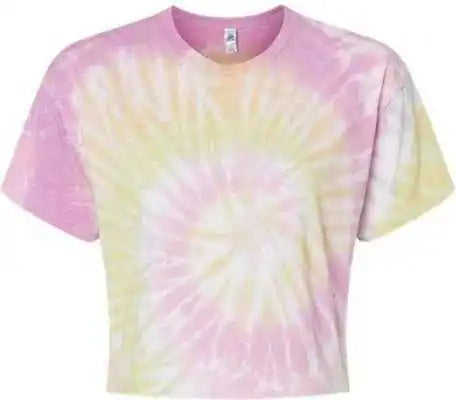 Colortone 1050 Women’s Tie-dyed Crop T-shirt - Desert Rose