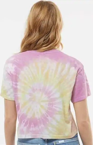 Colortone 1050 Women’s Tie Dyed Crop t Shirt Desert Rose