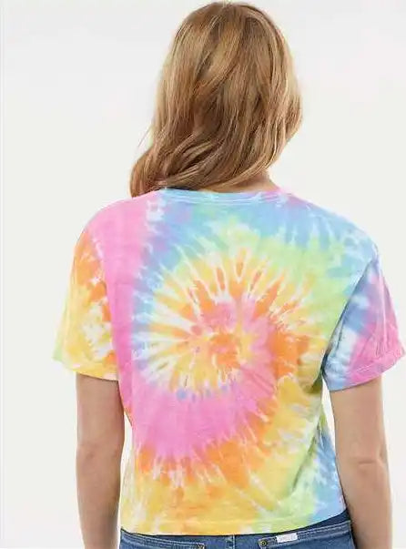 Colortone 1050 Women’s Tie Dyed Crop t Shirt Eternity