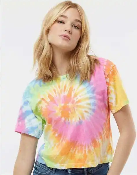 Colortone 1050 Women’s Tie Dyed Crop t Shirt Eternity