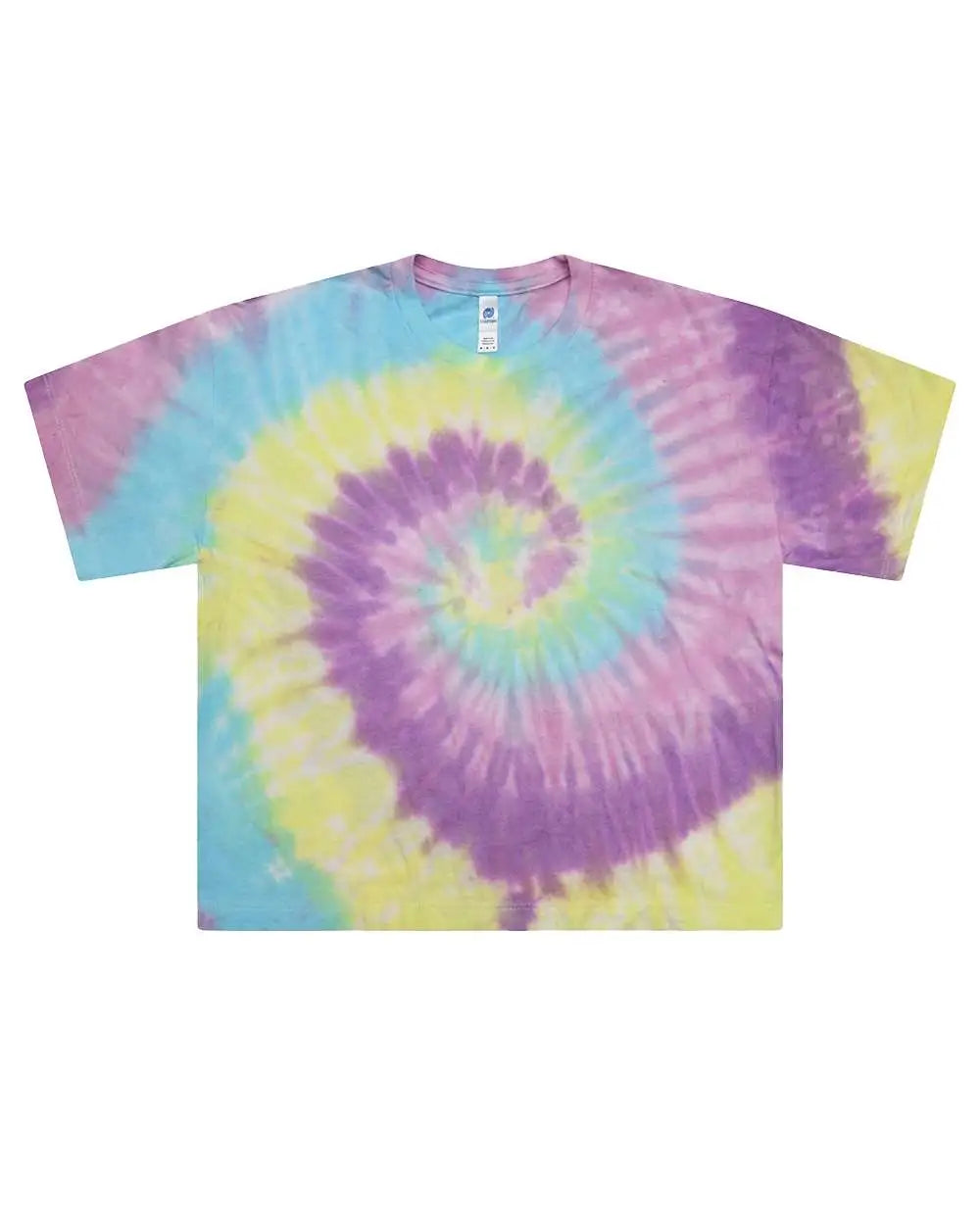 Colortone 1050c Women’s Tie-dyed Crop T-shirt - 1050 - Jellybean - Ladies Xs