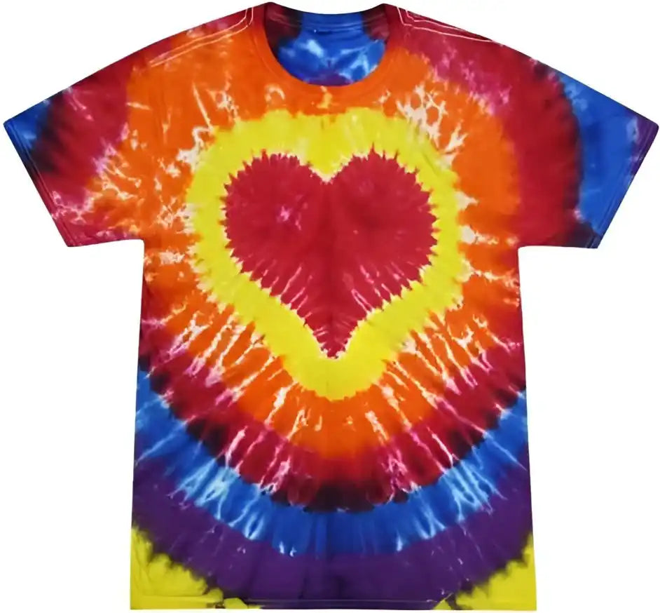 Colortone 1150y Youth Shapes Tie Dyed t Shirt Multicolor Heart