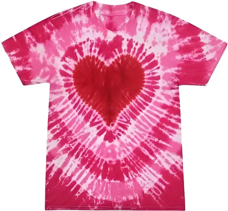Colortone 1150y Youth Shapes Tie Dyed t Shirt Pink Heart