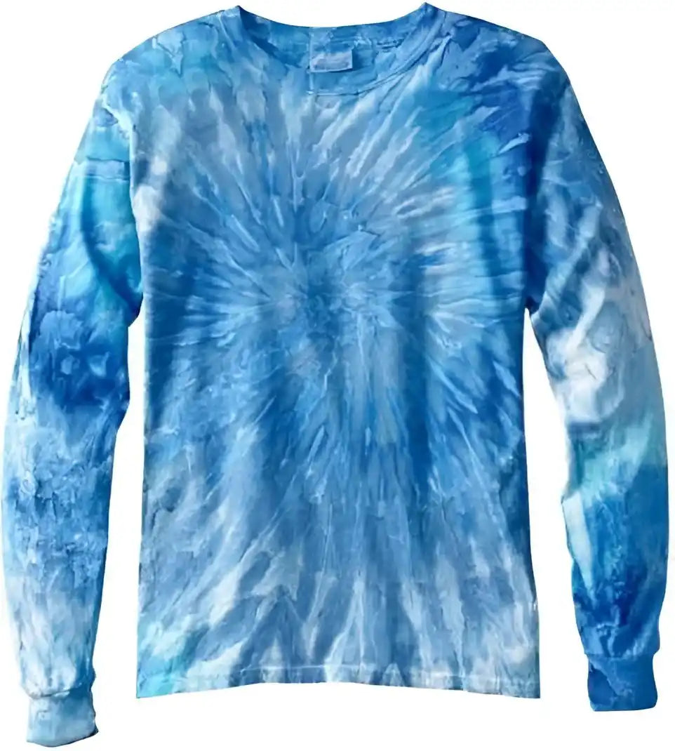 Colortone 2000 Tie Dyed Long Sleeve t Shirt Blue Jerry