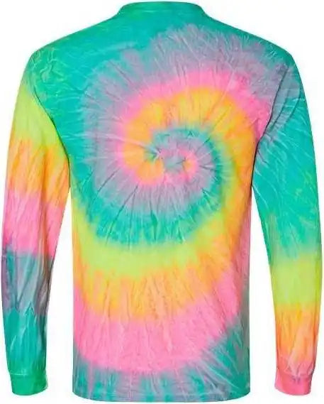 Colortone 2000 Tie Dyed Long Sleeve t Shirt Minty Rainbow
