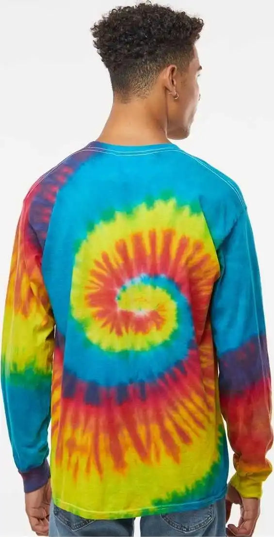 Colortone 2000 Tie-dyed Long Sleeve T-shirt - Reactive Rainbow