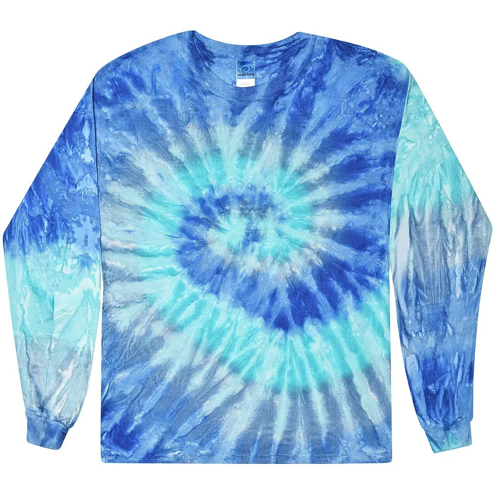 Colortone 2000c Tie-dyed Long Sleeve T-shirt - 2000 - Blue Jerry