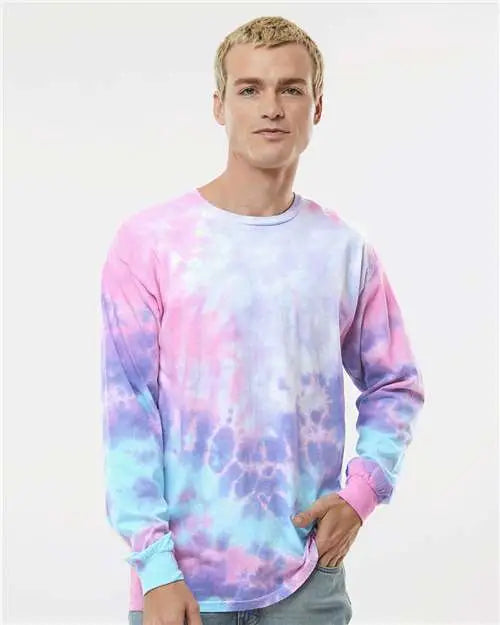 Colortone 2000c Tie-dyed Long Sleeve T-shirt - 2000 - Cotton Candy