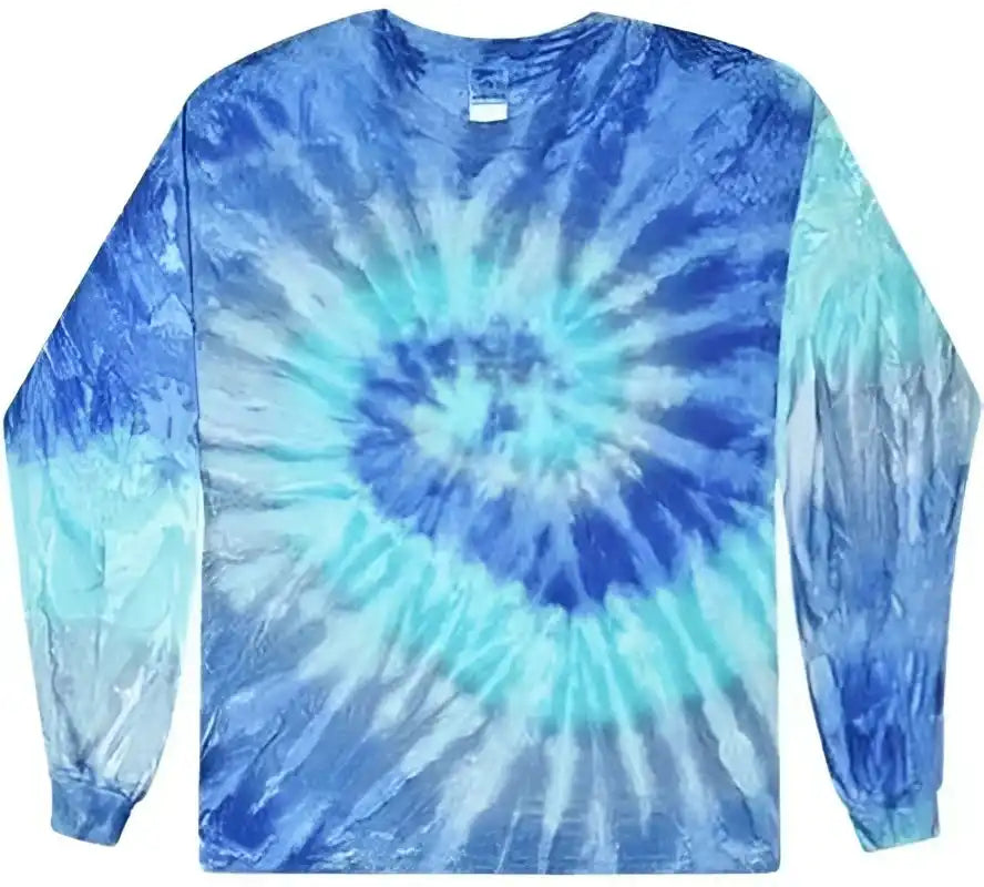 Colortone 2000y Youth Tie Dyed Long Sleeve t Shirt Blue Jerry