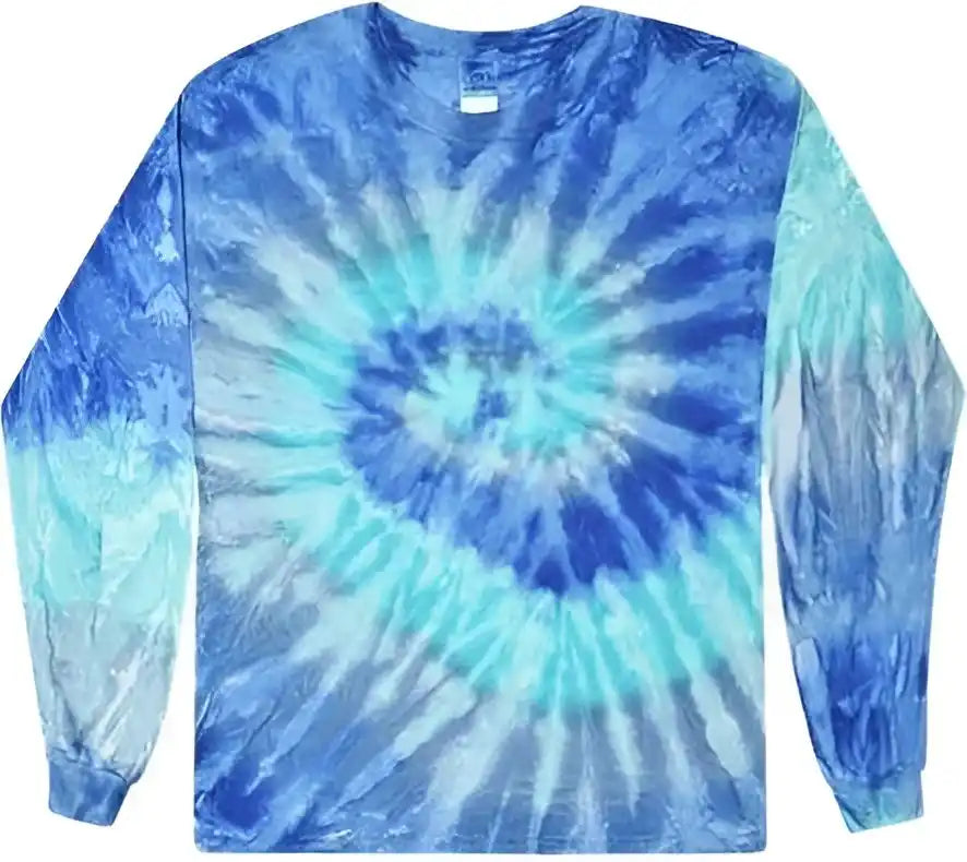 Colortone 2000y Youth Tie Dyed Long Sleeve t Shirt Blue Jerry