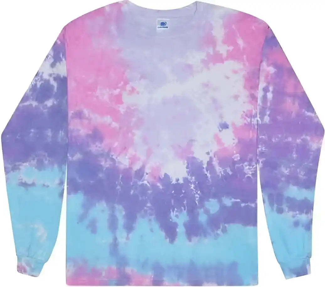 Colortone 2000y Youth Tie Dyed Long Sleeve t Shirt Cotton Candy