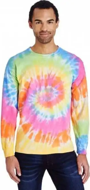 Colortone 2000y Youth Tie Dyed Long Sleeve t Shirt Eternity