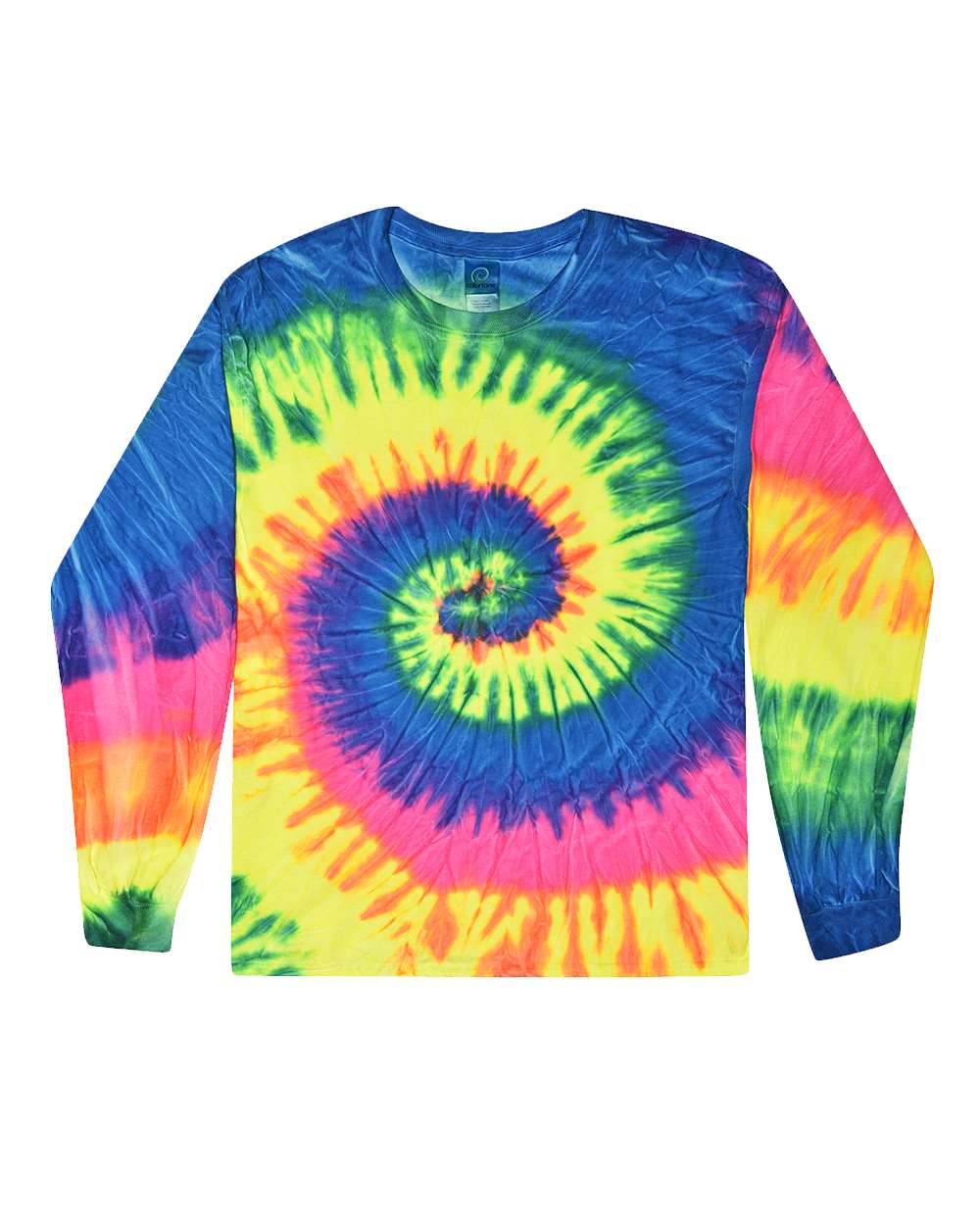 Colortone 2000y Youth Tie-dyed Long Sleeve T-shirt - Neon Rainbow