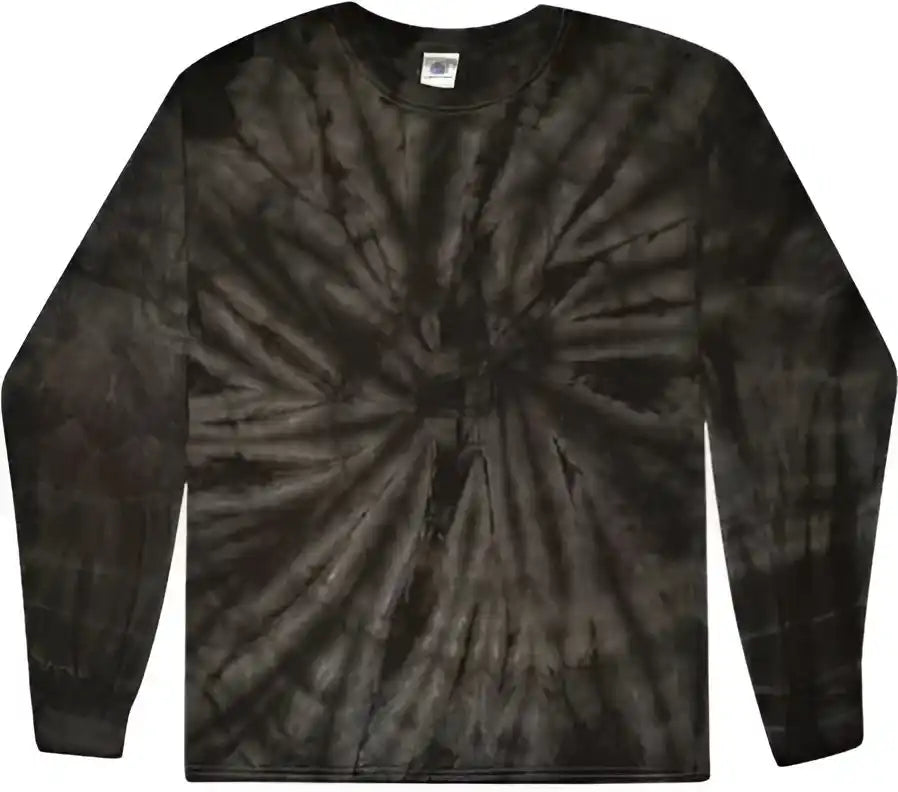 Colortone 2000y Youth Tie Dyed Long Sleeve t Shirt Spider Black