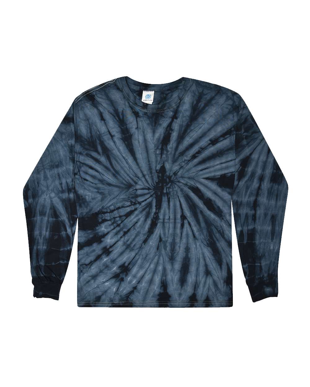 Colortone 2000y Youth Tie-dyed Long Sleeve T-shirt - Spider Navy