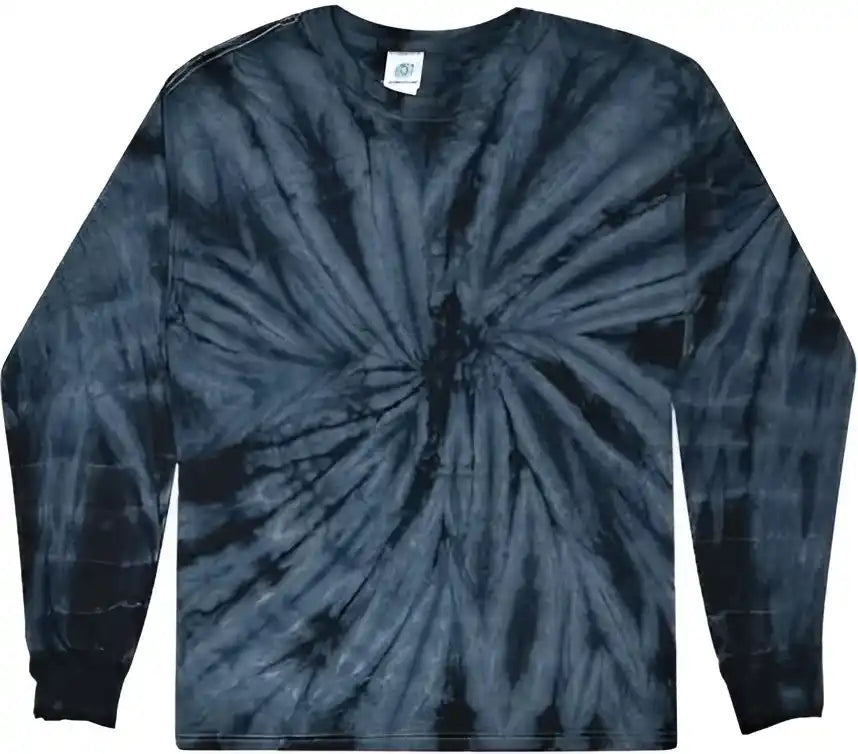 Colortone 2000y Youth Tie Dyed Long Sleeve t Shirt Spider Navy
