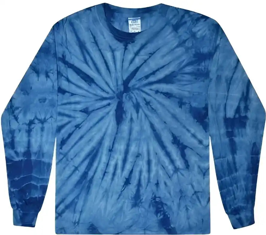 Colortone 2000y Youth Tie Dyed Long Sleeve t Shirt Spider Royal