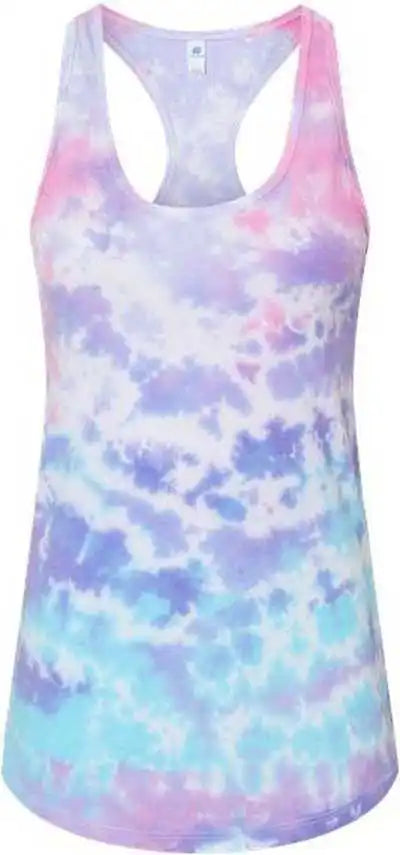 Colortone 3400 Tie-dyed Racerback Tank Top - Cotton Candy