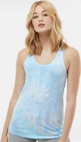 Colortone 3400 Tie Dyed Racerback Tank Top Lagoon