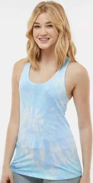 Colortone 3400 Tie Dyed Racerback Tank Top Lagoon