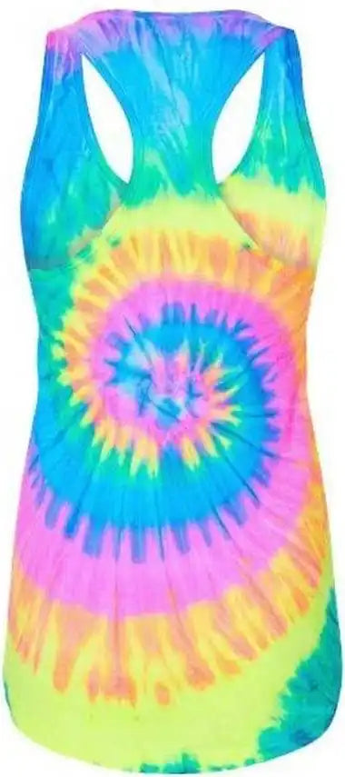 Colortone 3400 Tie-dyed Racerback Tank Top - Neon Rainbow