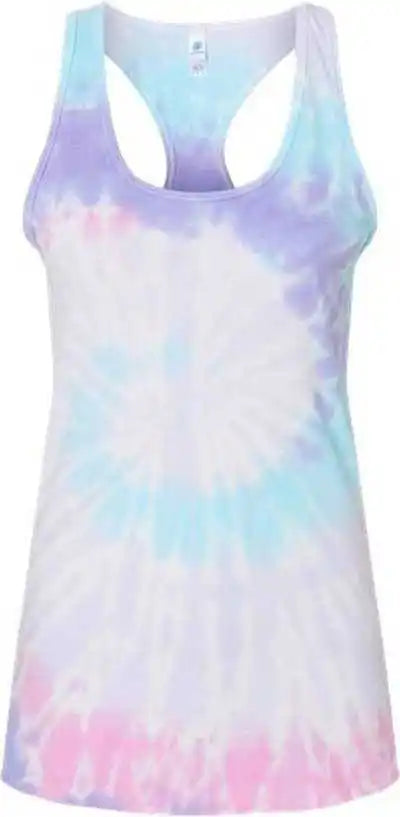 Colortone 3400 Tie Dyed Racerback Tank Top Unicorn