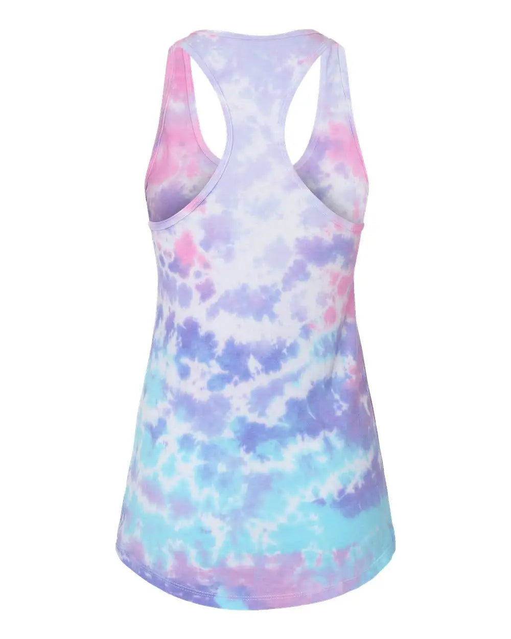 Colortone 3400co Women’s Tie-dyed Racerback Tank Top - 3400 - Cotton Candy - Ladies Xs