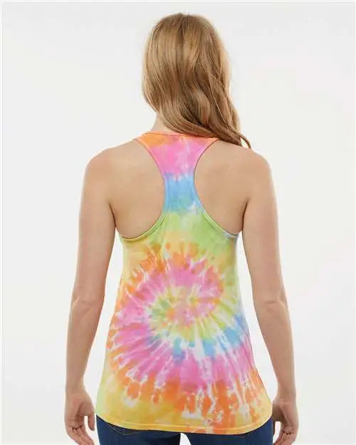 Colortone 3400co Women’s Tie-dyed Racerback Tank Top - 3400 - Eternity