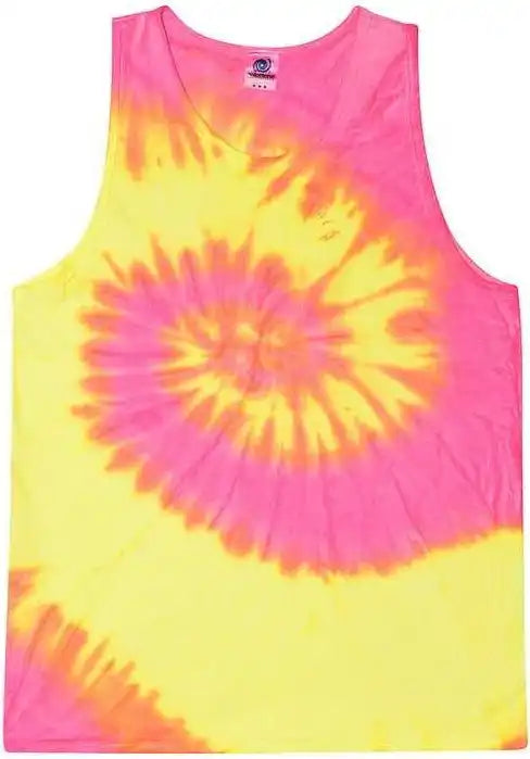 Colortone 3500 Tie Dyed Tank Top Fluorescent Swirl