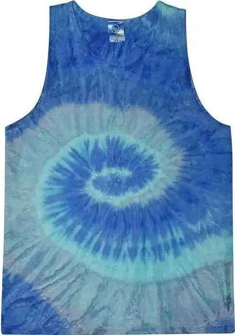 Colortone 3500 Unisex Tie Dyed Tank Top Blue Jerry