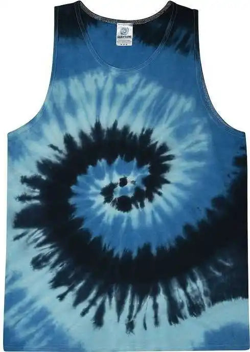 Colortone 3500 Unisex Tie Dyed Tank Top Blue Ocean