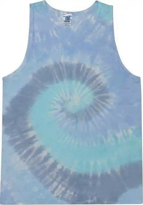Colortone 3500 Unisex Tie Dyed Tank Top Lagoon