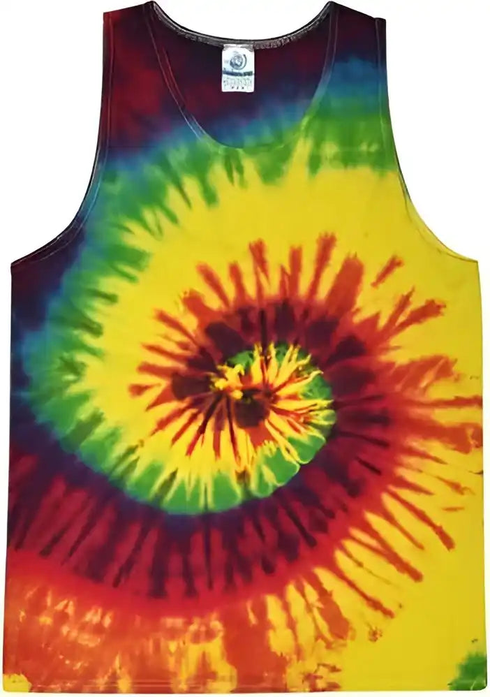 Colortone 3500 Unisex Tie Dyed Tank Top Reactive Rainbow