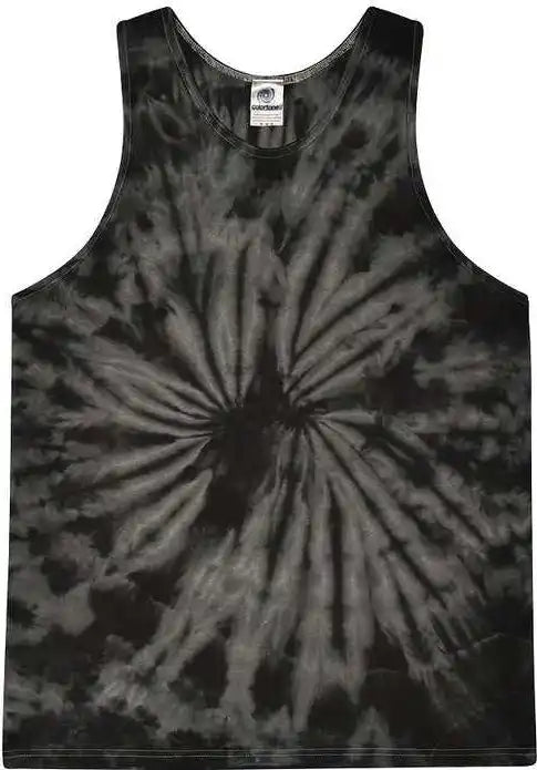 Colortone 3500 Unisex Tie Dyed Tank Top Spider Black