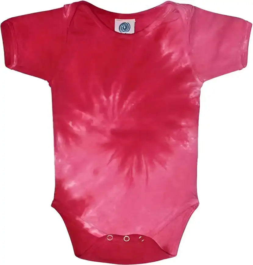 Colortone 5100 Infant Tie Dyed Onesie Spiral Pink