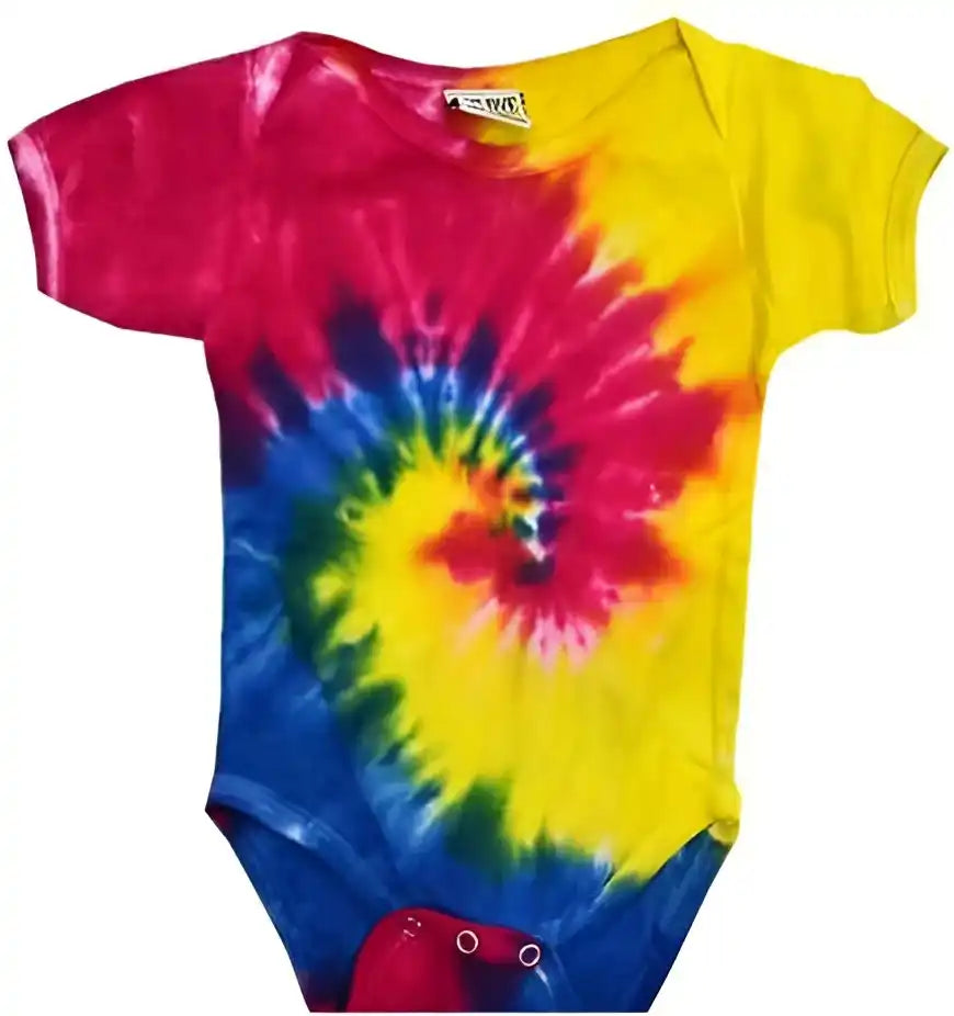 Colortone 5100 Infant Tie Dyed Onesie Spiral Rainbow