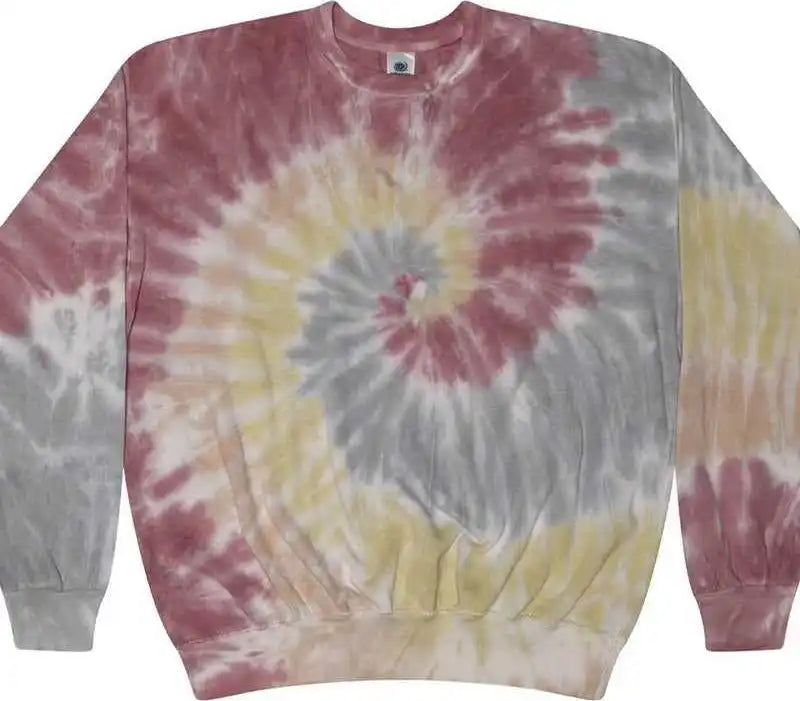 Colortone 8100 Tie Dyed Fleece Crewneck Sweatshirt Desert Rose