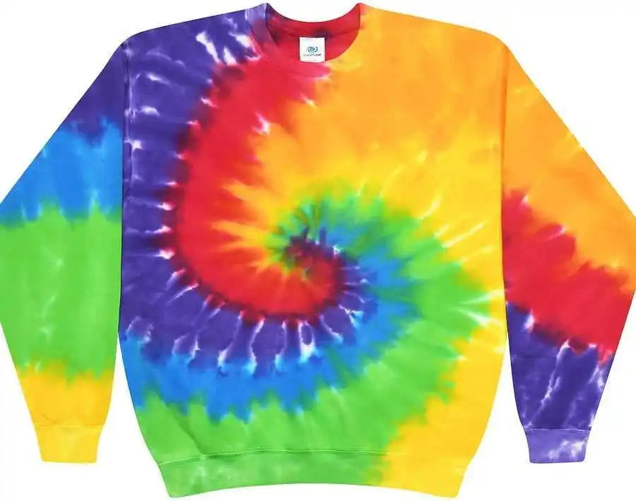 Colortone 8100 Tie Dyed Fleece Crewneck Sweatshirt Prism