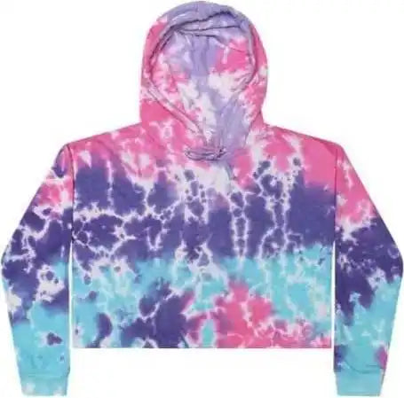 Colortone 8333 Tie-dyed Crop Hooded Sweatshirt - Cotton Candy