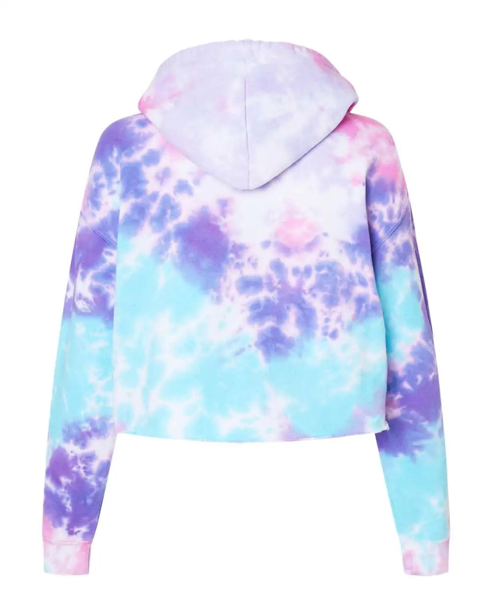Colortone 8333 Women’s Tie-dyed Crop Hooded Sweatshirt - Cotton Candy