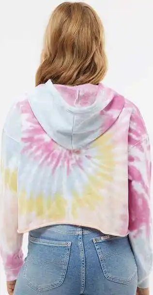 Colortone 8333 Women’s Tie-dyed Crop Hooded Sweatshirt - Desert Rose