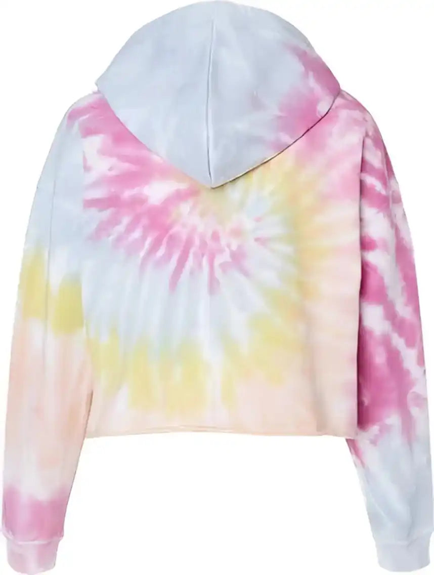 Colortone 8333 Women’s Tie-dyed Crop Hooded Sweatshirt - Desert Rose