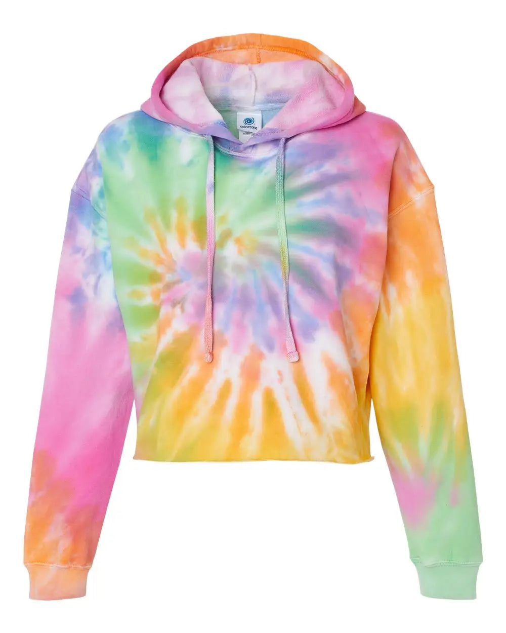 Colortone 8333 Women’s Tie-dyed Crop Hooded Sweatshirt - Eternity - Ladies Xs