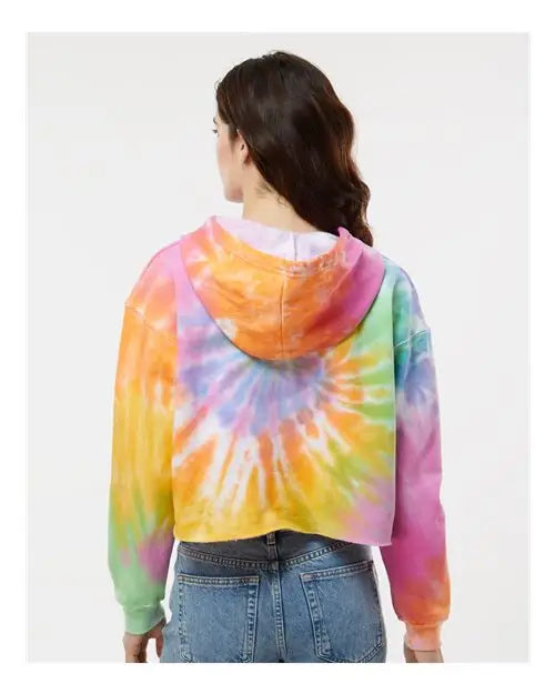 Colortone 8333 Women’s Tie-dyed Crop Hooded Sweatshirt - Eternity
