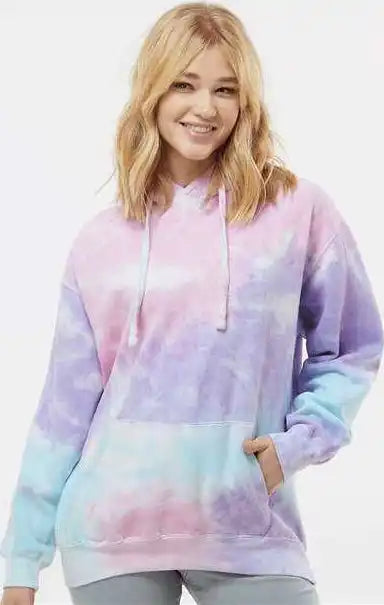 Colortone 8777 Tie Dyed Hooded Sweatshirt Cotton Candy