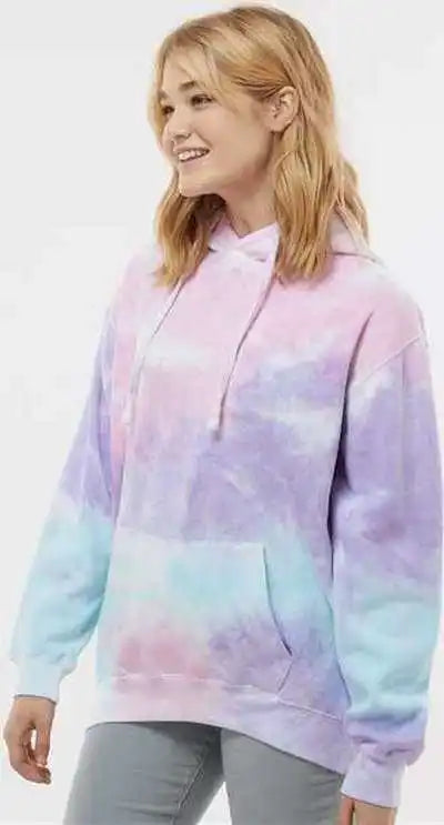 Colortone 8777 Tie Dyed Hooded Sweatshirt Cotton Candy