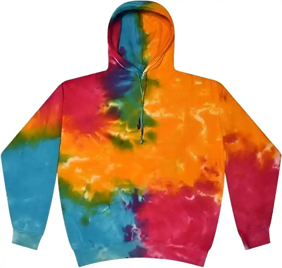 Colortone 8777 Tie Dyed Hooded Sweatshirt Multi Rainbow